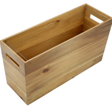 Premium Acacia Wood Suspension File Holder with Cut-out Handles - Office & Home Organization