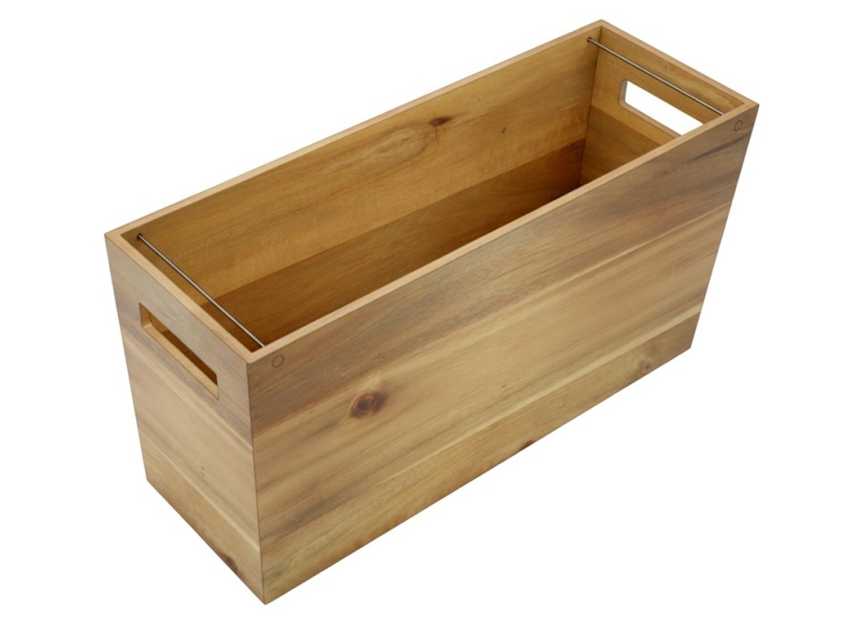 Premium Acacia Wood Suspension File Holder with Cut-out Handles - Office & Home Organization