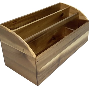 Premium Acacia Wood Cascading Stationery Sorter - Multi-Compartment Desk Organizer