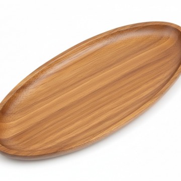 Oval Acacia Wood Serving Platter - Smooth Finish, Durable Kitchenware