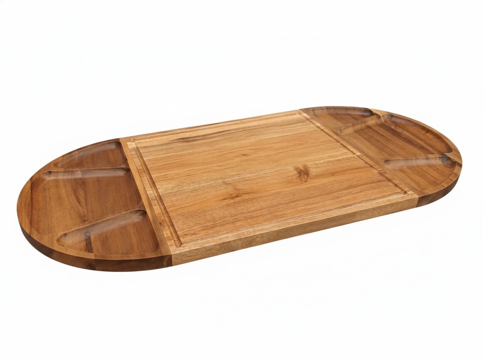 The Acacia Grand Banquet Serving Board with Compartments - Premium Hardwood Kitchenware