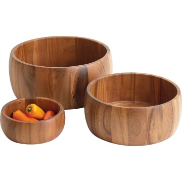Superior Acacia Wood Bowl Set - Natural & Durable Kitchenware
