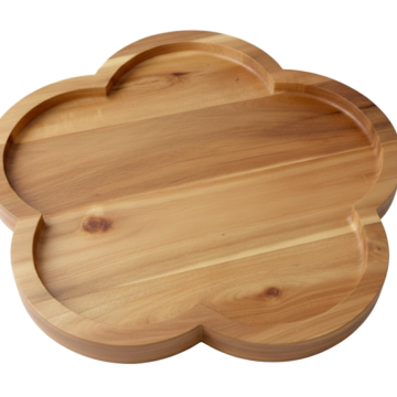 Acacia Wood Flower-Shaped Serving Platter - Sustainable Kitchenware