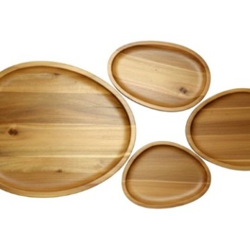 Acacia Wood Serving Platter Set - Versatile & Eco-friendly Serveware