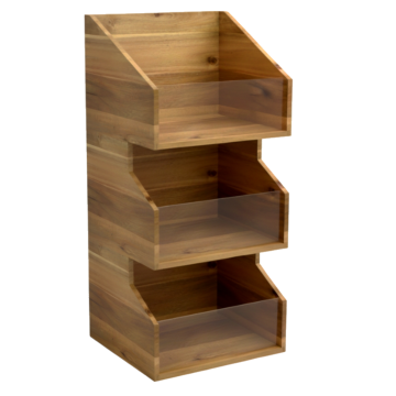 Acacia 3-Tier Cup Tower - Sustainable Wooden Display & Storage Rack