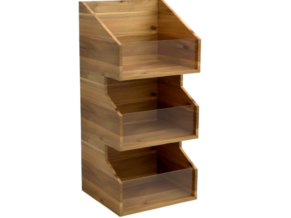 Acacia 3-Tier Cup Tower - Sustainable Wooden Display & Storage Rack