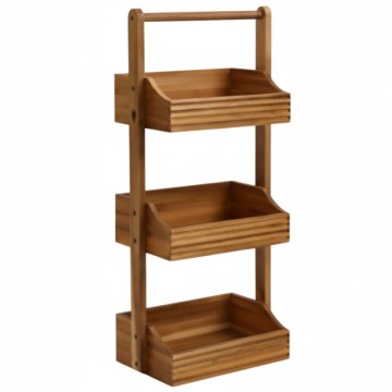 Acacia Wood 3-Tier Storage Shelf - Versatile Organization Unit