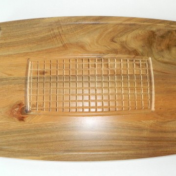 Exquisite Acacia Wood Chopping Board with Juice Groove and Carving Grid - Durable Kitchenware