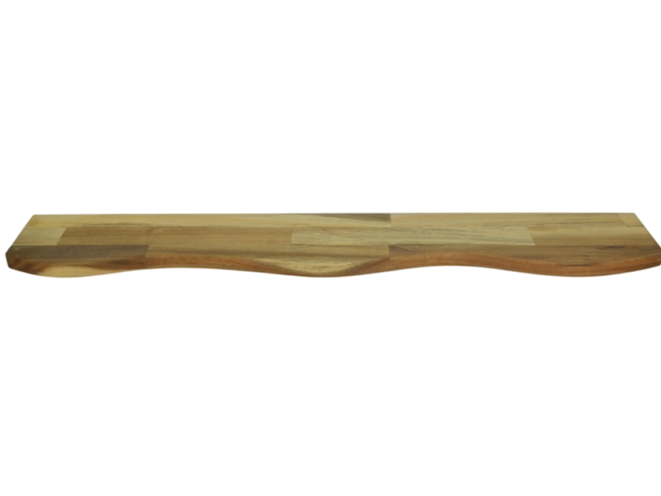 Curvy Acacia Wood Floating Shelf - Live Edge Design