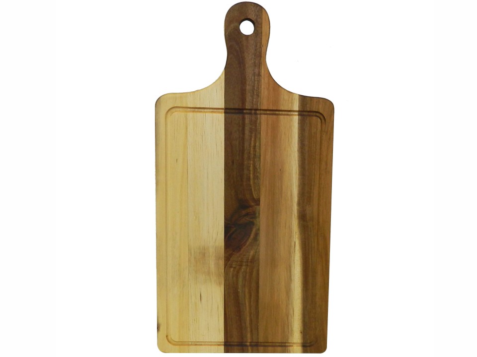 Acacia Wood Cutting Board with Juice Groove and Handle - Durable Kitchen Essentials