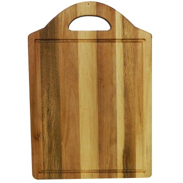 Mastercrafted Acacia Wood Cutting Board with Juice Groove & Integrated Handle - Durable Kitchenware