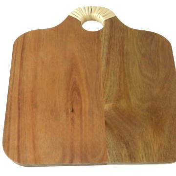 Acacia Wood Cutting Board with Woven Handle - Premium Kitchenware