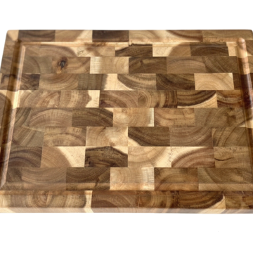 Cutting-edge End-Grain Acacia Wood Cutting Board with Juice Groove - Rectangle