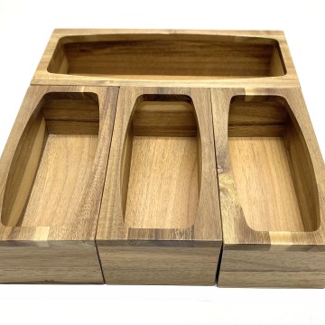 Acacia Wood Foil & Polybag Dispenser - Kitchen Organizer