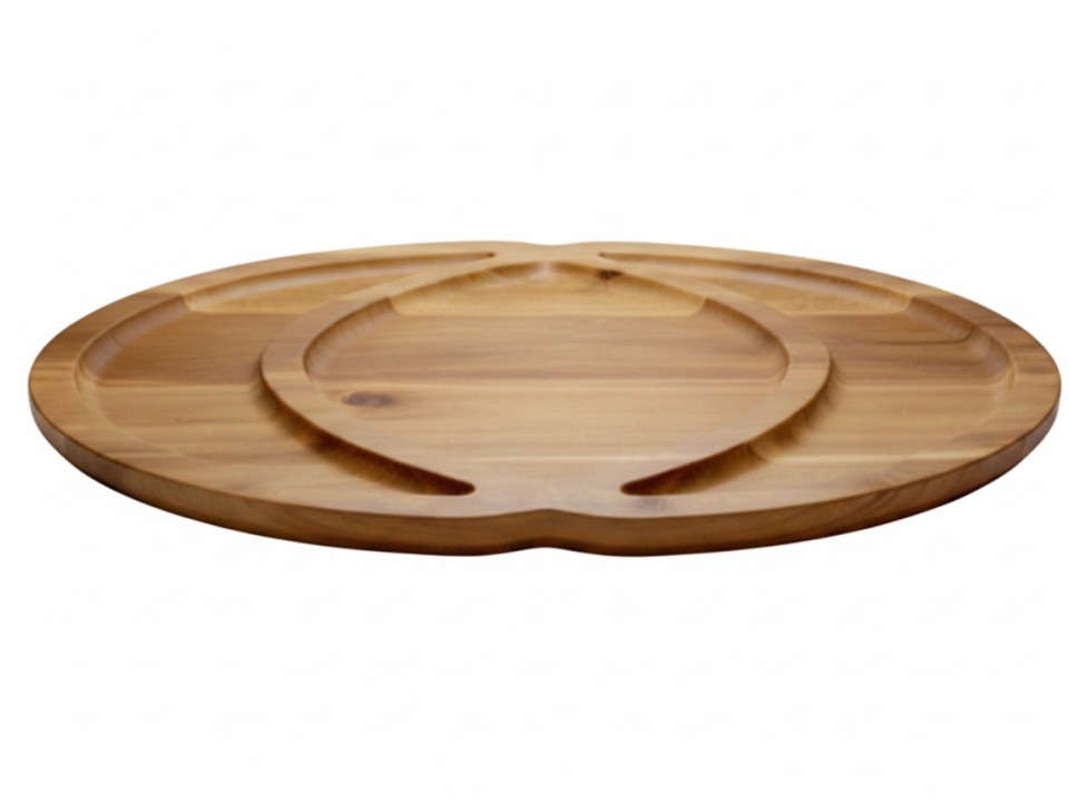High-end Acacia Wood Oval Carving & Serving Platter - Sustainable Kitchenware
