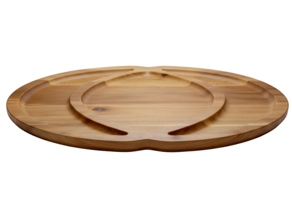 Premium Acacia Wood Oval Carving & Serving Platter - Sustainable Kitchenware