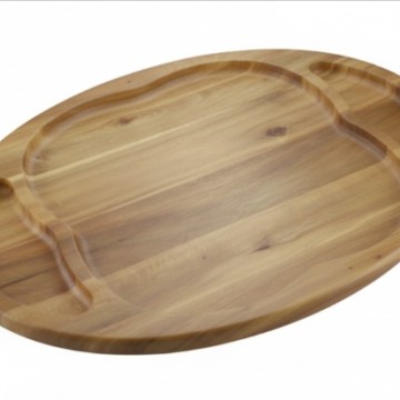 Premium Acacia Wood Oval Divided Platter - Sustainable Serving Solution