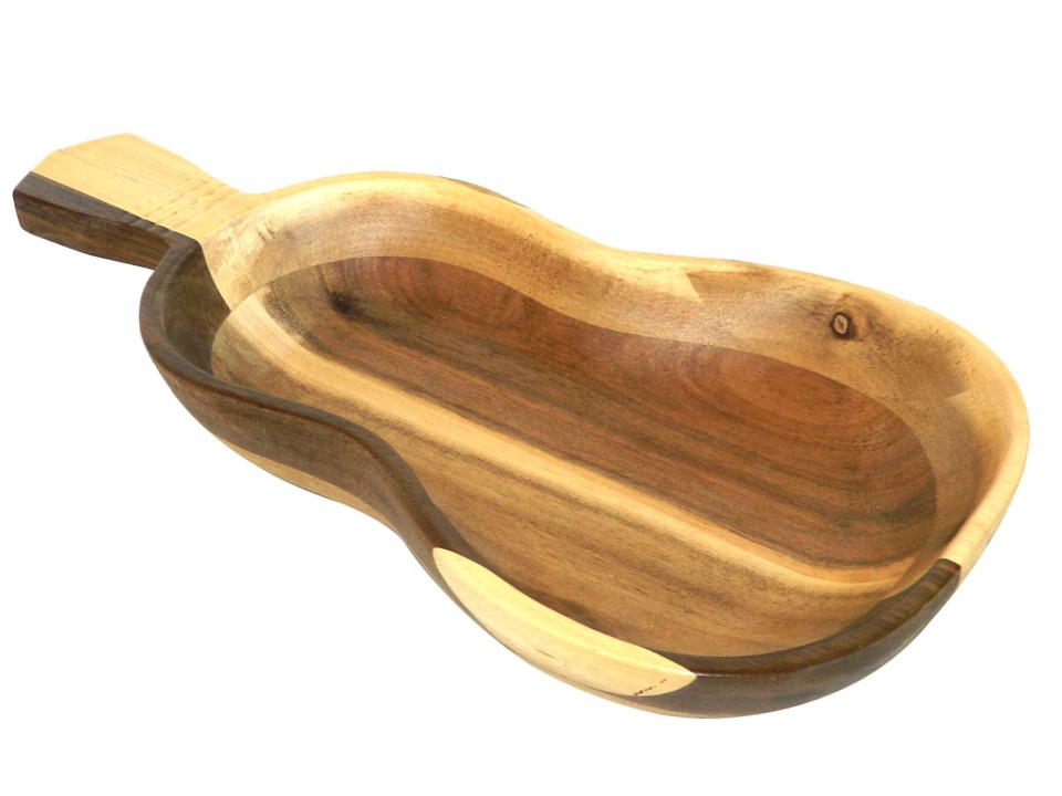 Acacia Wood Serving Platter with Organic Shape - Sustainable Kitchenware