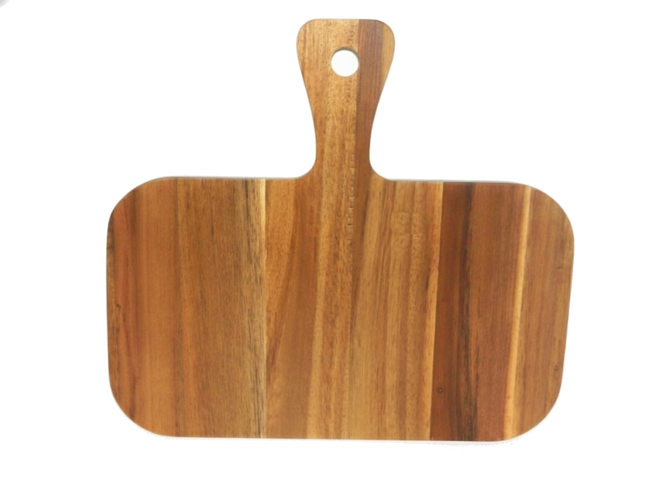 Acacia Wood Charcuterie & Cutting Board with Handle - Contemporary Kitchenware