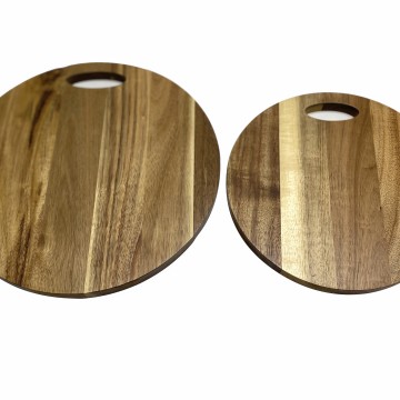 Premium Acacia Wood Round Charcuterie Boards Set - Durable & Stylish Serving Platters