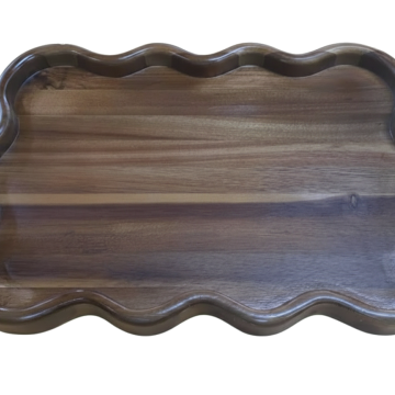 Scallop Acacia Wood Serving Tray - Elegant & Sustainable Kitchenware