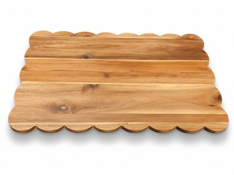 Acacia Wood Scalloped Serving Board - Premium Wholesale Kitchenware