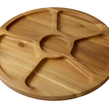 Acacia Wood Segmented Serving Tray - Natural Kitchen & Dining Board