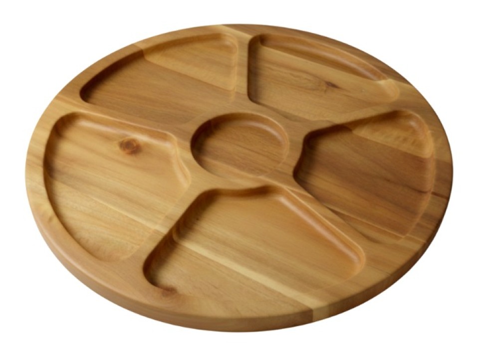 Acacia Wood Segmented Serving Tray - Natural Kitchen & Dining Board