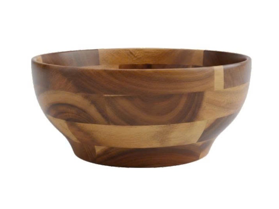 Acacia Wood Segmented Salad Bowl - Handcrafted Durable Kitchenware