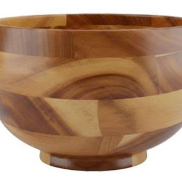 Premium Acacia Wood Round Serving Bowl - Handcrafted Eco-friendly Kitchenware