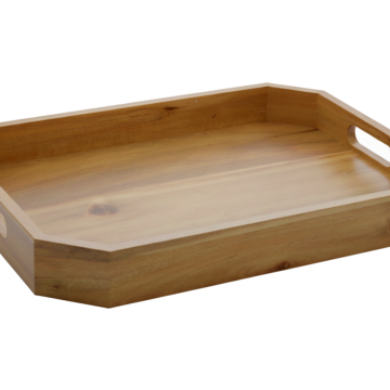 Acacia Wood Serving Tray with Handles - Eco-friendly Kitchenware