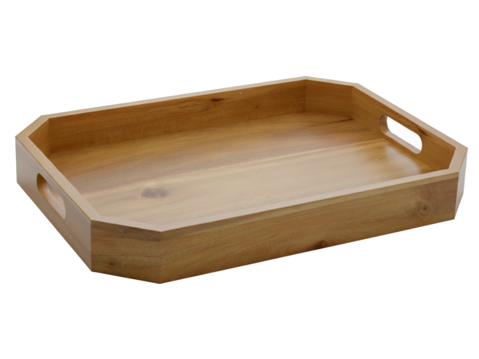 Acacia Wood Serving Tray with Handles - Eco-friendly Kitchenware