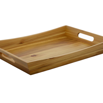 Premium Acacia Wood Serving Tray with Handles - Sustainable Kitchen & Decor