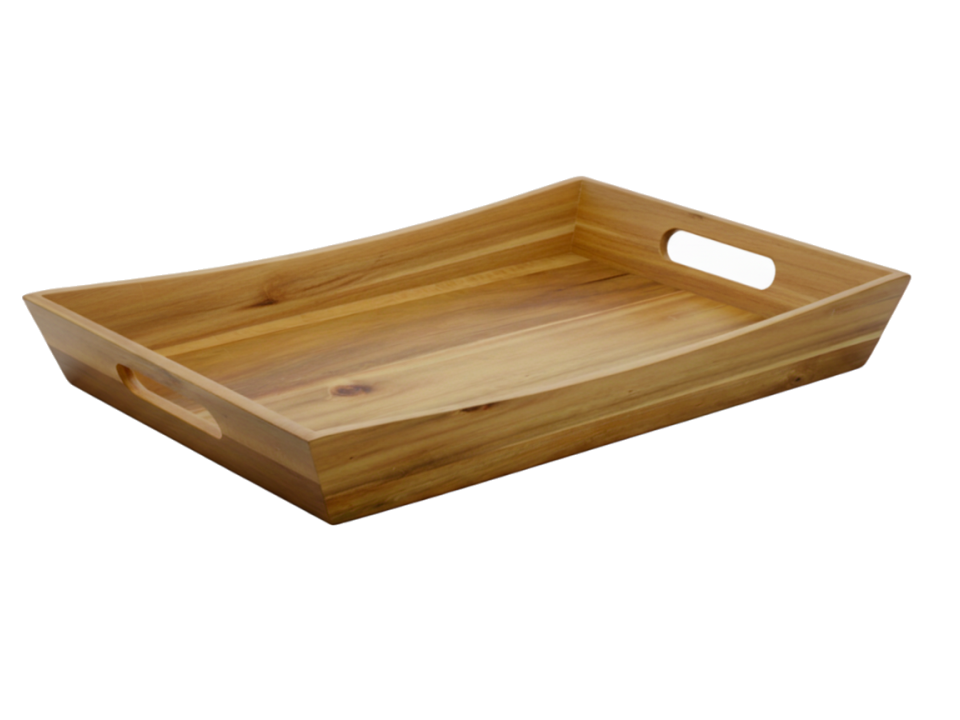 Premium Acacia Wood Serving Tray with Handles - Sustainable Kitchen & Decor