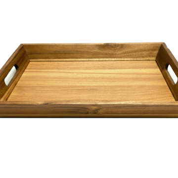 Premium Acacia Wood Serving Tray with Handles - Eco-friendly Kitchenware
