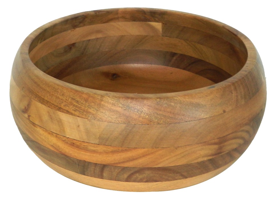 Acacia Wood Salad Bowl - Handcrafted Serving Ware