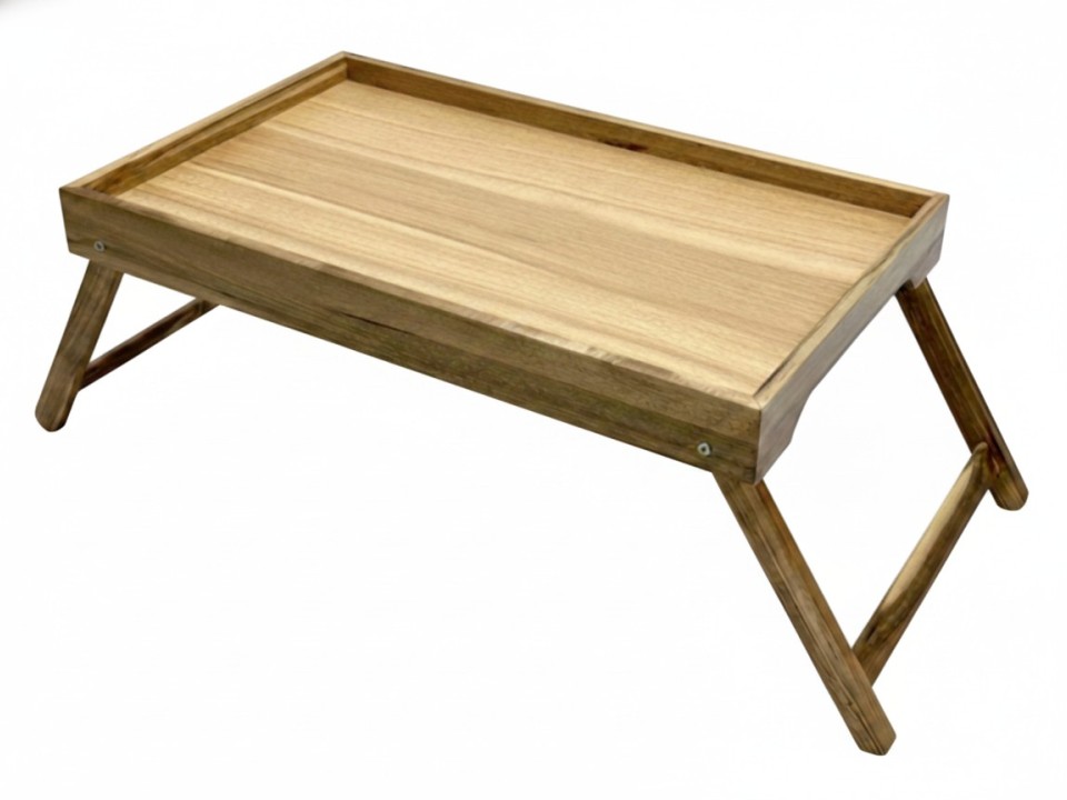 Exquisite Acacia Wood Breakfast Tray with Foldable Legs - Versatile Serving Solution