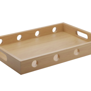 Premium Acacia Wood Serving Tray with Cutout Handles - Durable & Versatile Decor