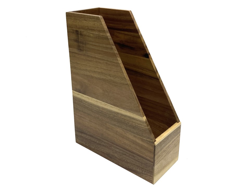 Premium Acacia Wood File Holder - Stylish Desk Organizer