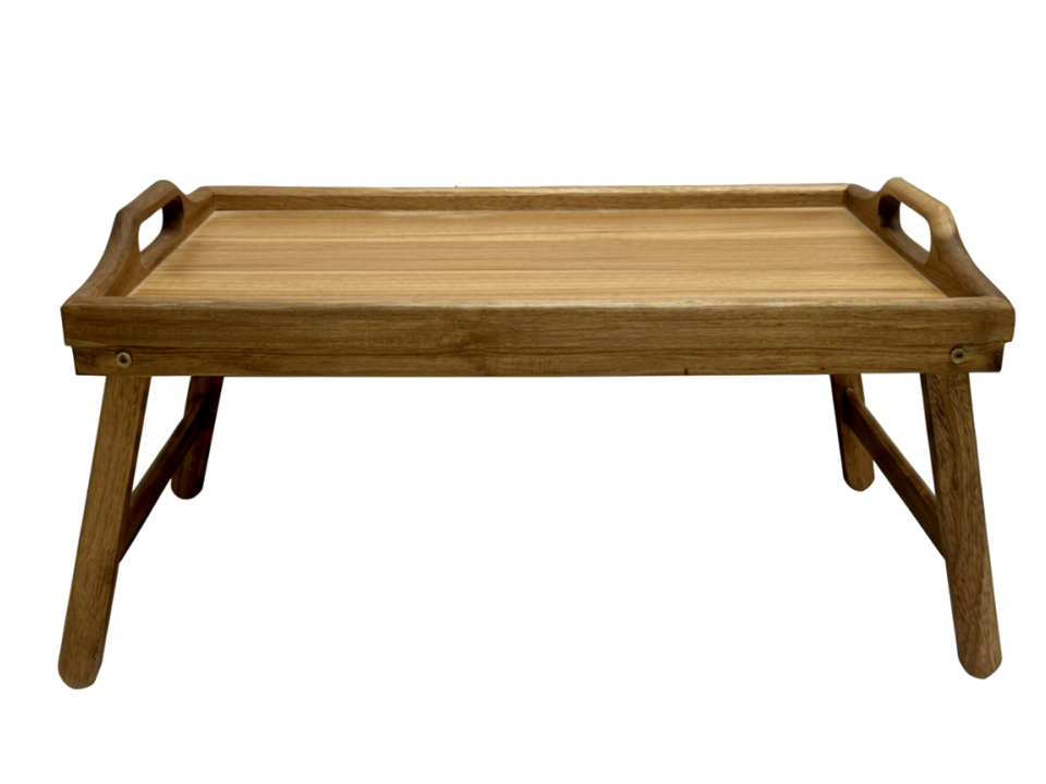 Premium Acacia Wood Foldable Breakfast Bed Tray with Handles - Versatile Home & Hospitality Solutions