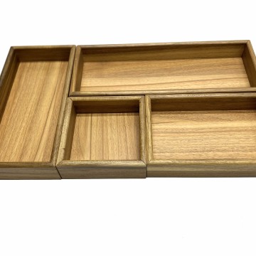 Classic Acacia Wood Drawer Organizer Set - Modular Storage Solution