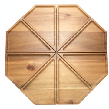 Acacia Wood Modular Octagon Serving Tray Set - Eco-friendly Entertaining Solution