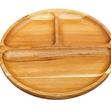 The Horizon Trio Acacia Wood Divided Serving Plate - Eco-Friendly & Versatile