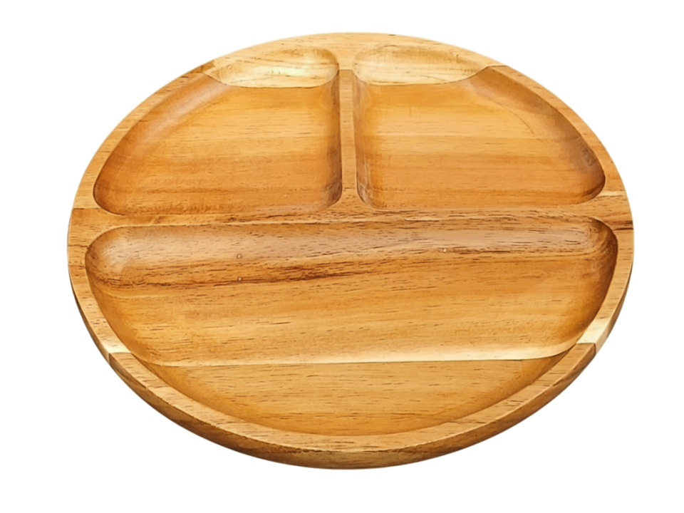 The Horizon Trio Acacia Wood Divided Serving Plate - Eco-Friendly & Versatile