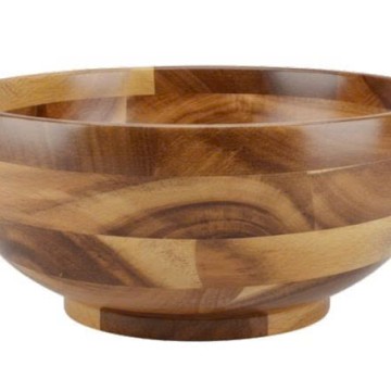 Premium Acacia Wood Salad Bowl - Handcrafted Natural Kitchenware