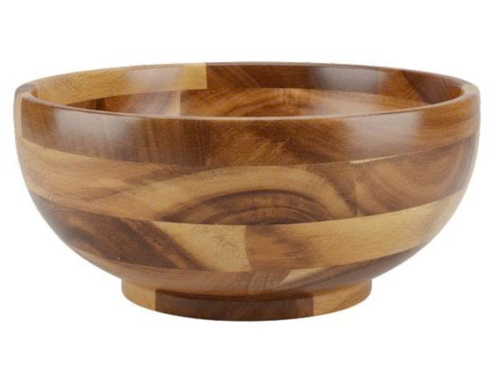 Premium Acacia Wood Salad Bowl - Handcrafted Natural Kitchenware