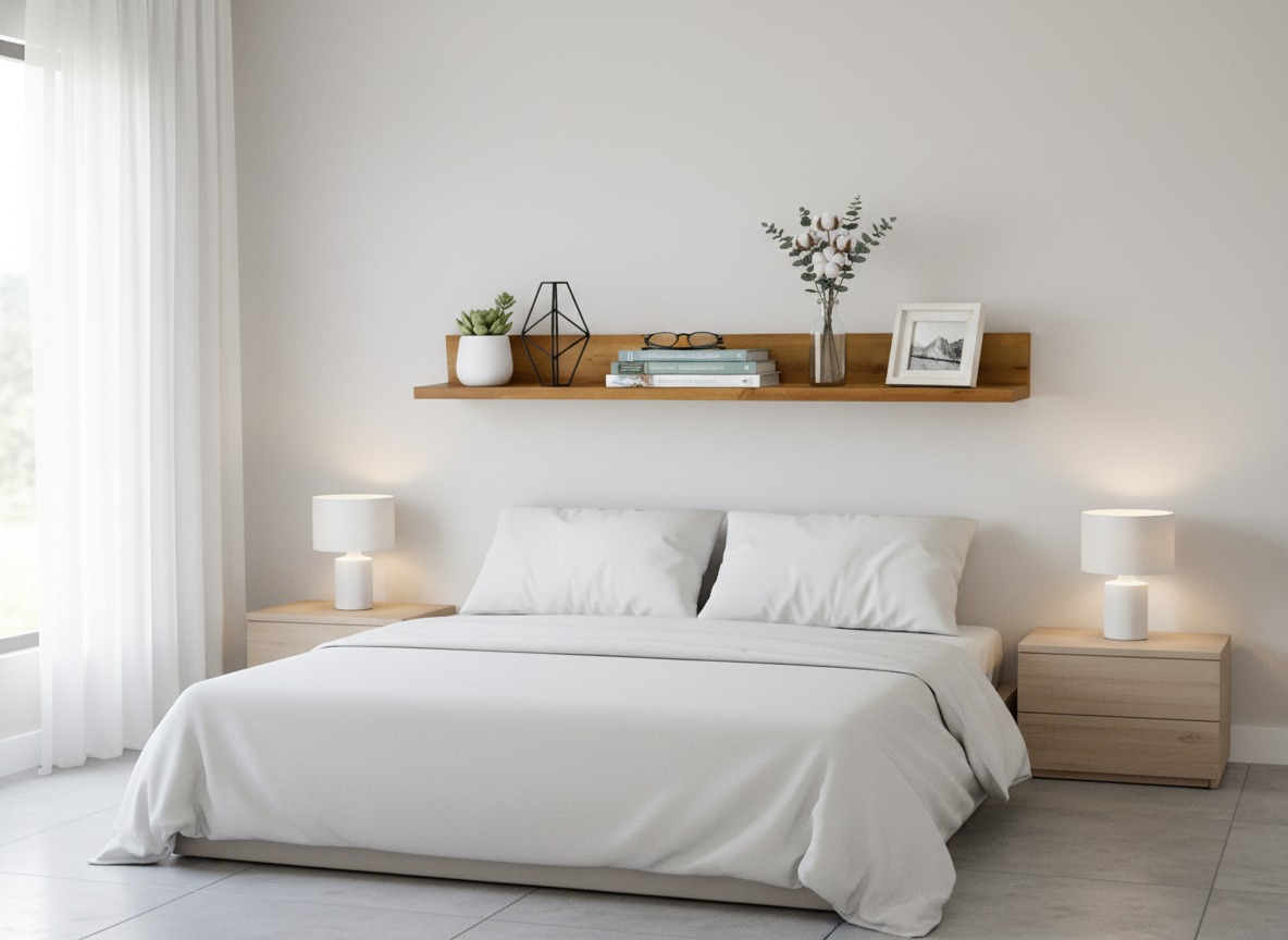 Acacia L-Shape Wall Shelf - Modern Home Decor US & EU