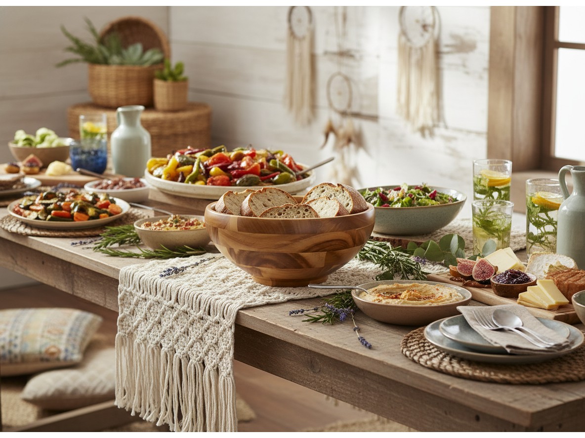 Acacia Wood Serving Bowl | Durable Kitchenware | USA & EU