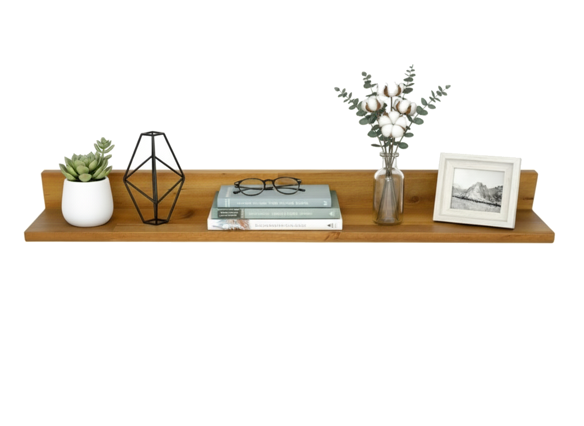Acacia L-Shape Wall Shelf - Modern Home Decor US & EU
