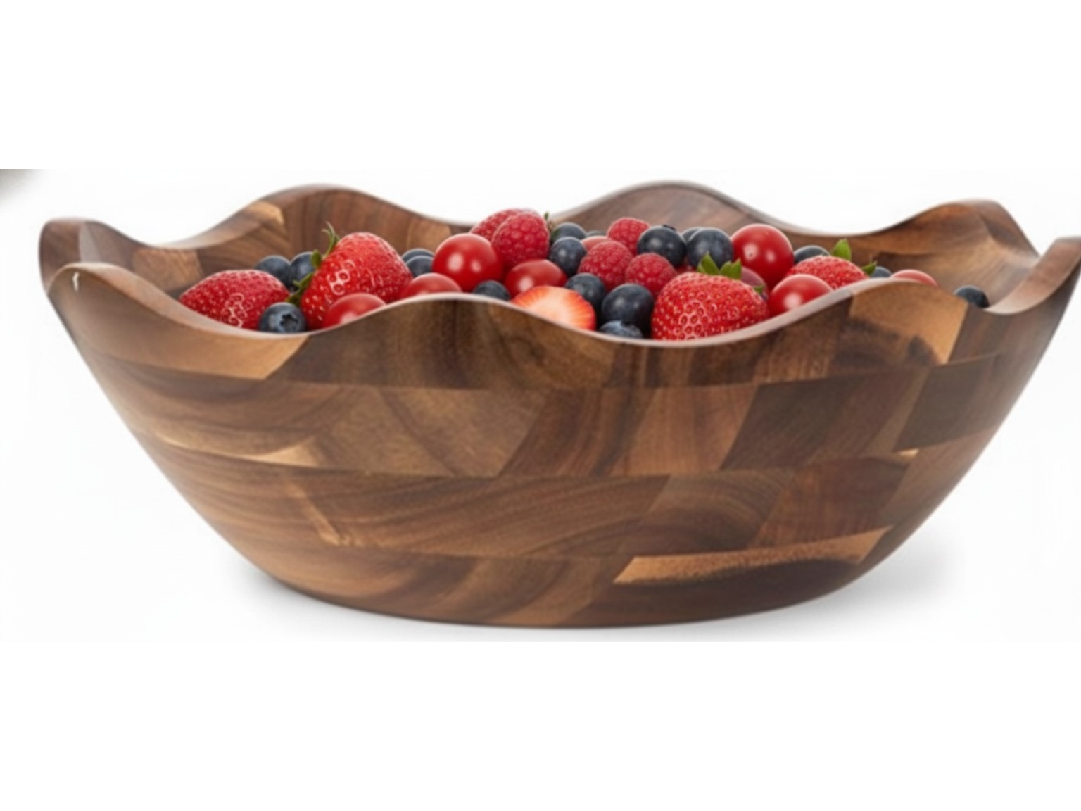 Acacia Wood Wavy Serving Bowl - US & EU Kitchenware